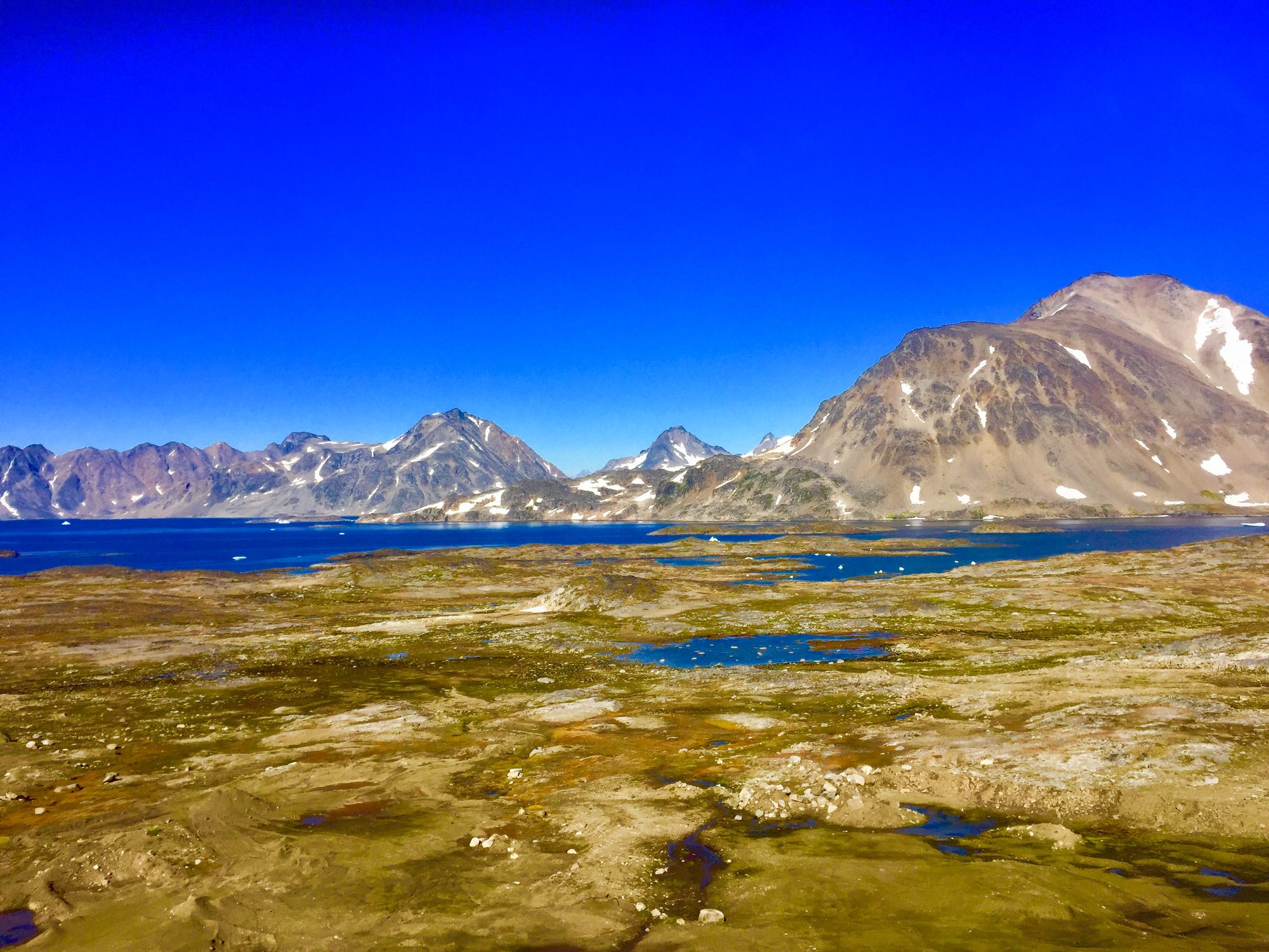 Wide panorama of tundra and lakes